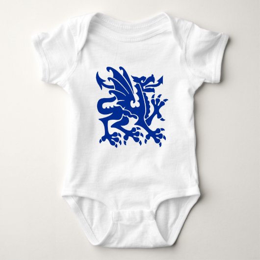 Heraldic Dragon 01 - Navy Blue Baby Strampler (Vorderseite)
