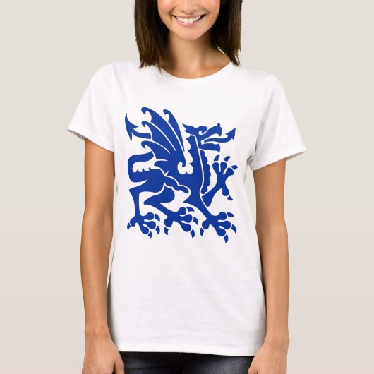 Heraldic Dragon 01 - Navy Blue T-Shirt (Vorderseite)