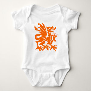 Heraldic Dragon 01 - Orange Baby Strampler