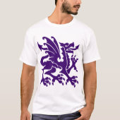 Heraldic Dragon 01 - Tief Lila T-Shirt (Vorderseite)