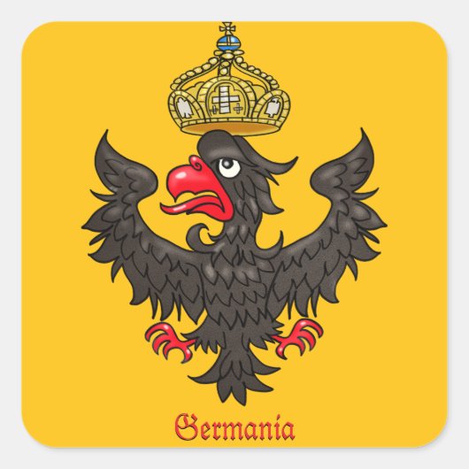 Heraldic Eagle Quadratischer Aufkleber (Vorderseite)