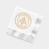 Heraldic Lilie #26B Familienname Datum Estd Servietten Mit Folie (Links)
