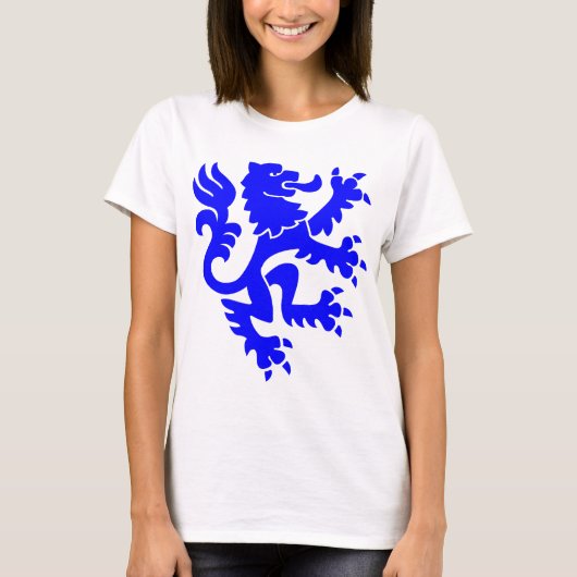 Heraldic Lion 01 - Blau T-Shirt (Vorderseite)