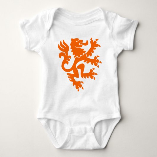 Heraldic Lion 01 - Orange Baby Strampler (Vorderseite)