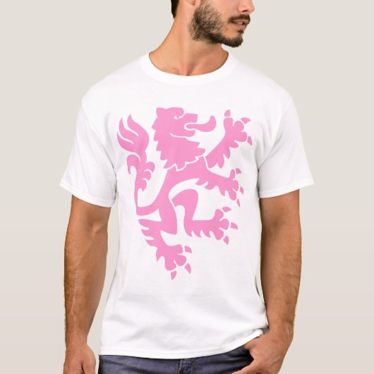 Heraldic Lion 01 - Rosa T-Shirt (Vorderseite)