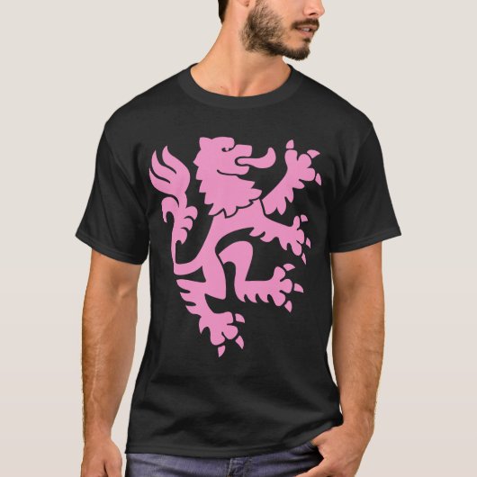 Heraldic Lion 01 - Rosa T-Shirt (Vorderseite)