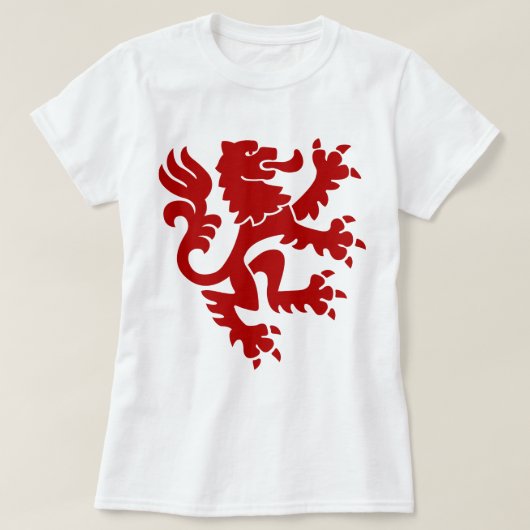 Heraldic Lion 01 - Ruby Red T-Shirt (Design vorne)