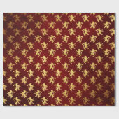 Heraldic Lion Royal Golden Red Velvet Geschenkpapier (Flach)
