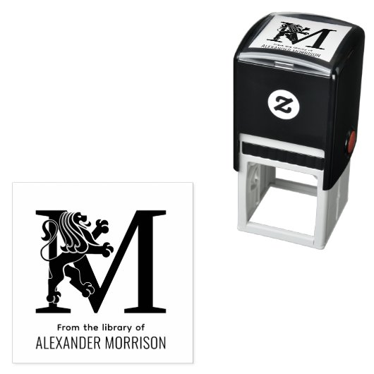 Heraldic Lion Stdg Over Single Erstnamenbuch Permastempel (Beispiel)