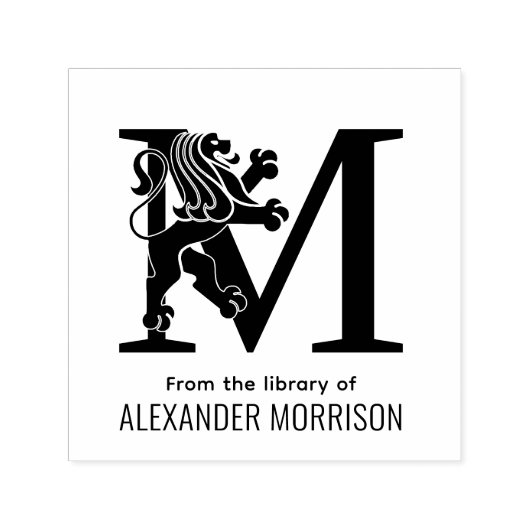 Heraldic Lion Stdg Over Single Erstnamenbuch Permastempel (Design)