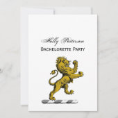 Heraldic Lion Stehendes Wappen Emblem C Einladung (Vorderseite)