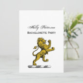 Heraldic Lion Stehendes Wappen Emblem C Einladung (Stehend Vorderseite)