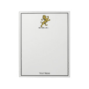 Heraldic Lion Stehendes Wappen Emblem C Notizblock