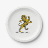 Heraldic Lion Stehendes Wappen Emblem C Pappteller (Vorderseite)
