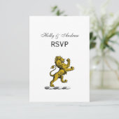 Heraldic Lion Stehendes Wappen Emblem C RSVP Karte (Stehend Vorderseite)