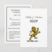Heraldic Lion Stehendes Wappen Emblem C RSVP Karte (Vorne/Hinten)