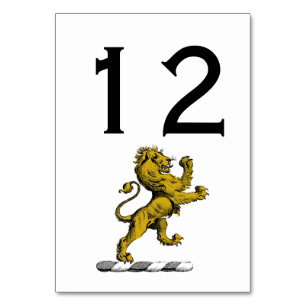 Heraldic Lion Stehendes Wappen Emblem C Tischnummer