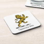 Heraldic Lion Stehendes Wappen Emblem C Untersetzer (Linke Seite)