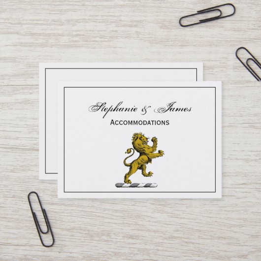 Heraldic Lion Stehendes Wappen Emblem C Visitenkarte (Vorderseite/Rückseite Beispiel)