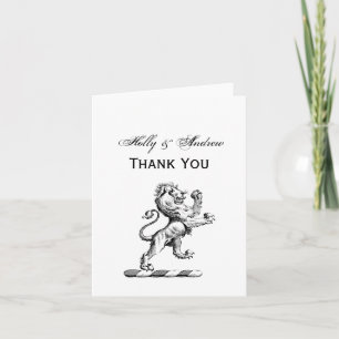 Heraldic Lion Stehendes Wappen Emblem Dankeskarte