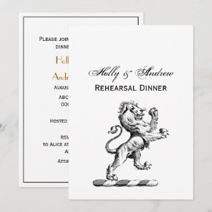 Heraldic Lion Stehendes Wappen Emblem Einladung