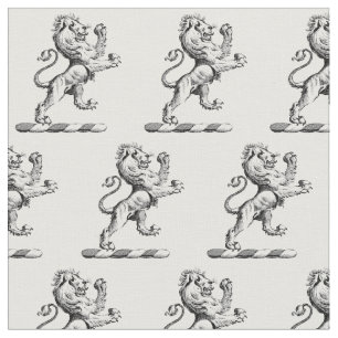 Heraldic Lion Stehendes Wappen Emblem Stoff