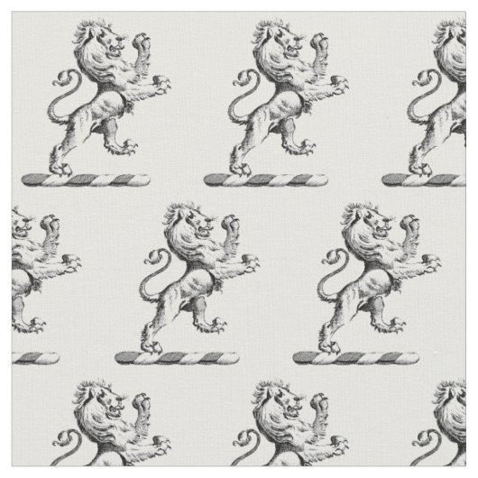 Heraldic Lion Stehendes Wappen Emblem Stoff (Nahaufnahme)