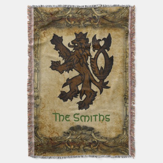 Heraldic Rampant Lion Custom Decke (Vorderseite Vertikal)