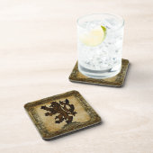 Heraldic Rampant Lion Custom Getränkeuntersetzer (Rechte Seite)