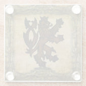 Heraldic Rampant Lion Custom Glasuntersetzer (Rückseite)