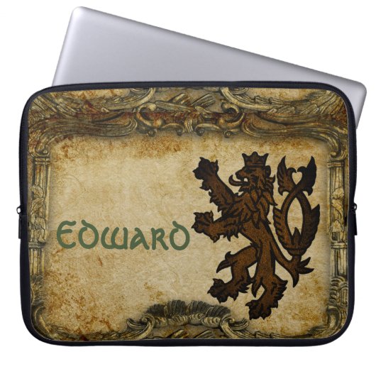 Heraldic Rampant Lion Custom Laptopschutzhülle (Vorderseite)
