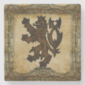 Heraldic Rampant Lion Custom Steinuntersetzer (Vorderseite)