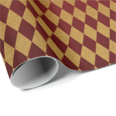 Heraldic Royal Diamond Cut Golden Red Velvet Geschenkpapier (Rolleneckpunkt)