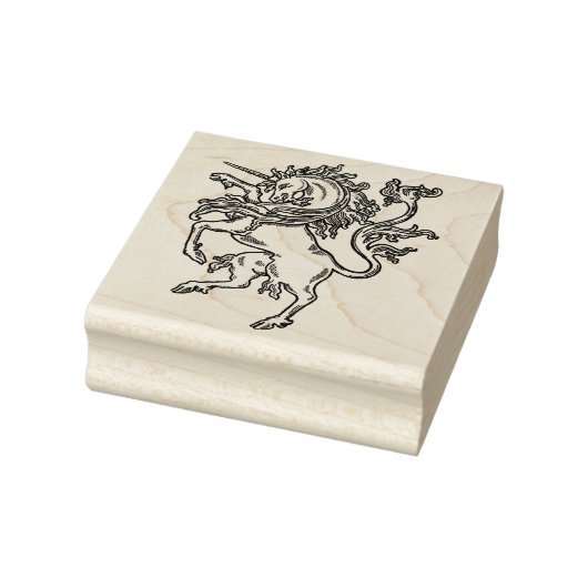 Heraldic Unicorn Briefmarke 2,5 x 2,5" Gummistempel (Stempel)