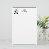 Heraldic Unicorn Head Coat of Arms Emblem Briefpapier (Stehend Vorderseite)
