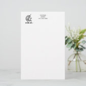 Heraldic Unicorn Head Coat of Arms Emblem Briefpapier (Stehend Vorderseite)