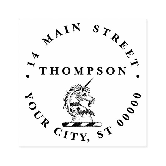 Heraldic Unicorn Head Coat of Arms Emblem Gummistempel (Prägung)