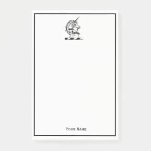 Heraldic Unicorn Head Coat of Arms Emblem Post-it Klebezettel