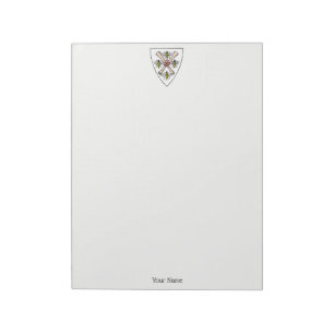 Heraldic Vintag 4 Bienen-Rollen auf Schild Wappen  Notizblock