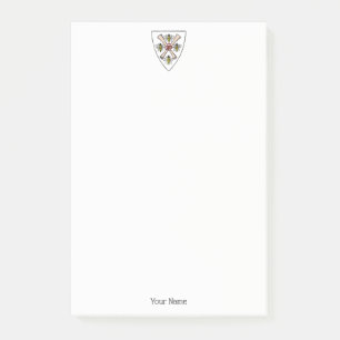 Heraldic Vintag 4 Bienen-Rollen auf Schild Wappen  Post-it Klebezettel