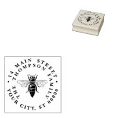 Heraldic Vintag Bee #2 Wappen Name Rücksendeadress Gummistempel (Stempel)