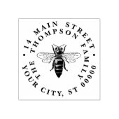 Heraldic Vintag Bee #2 Wappen Name Rücksendeadress Gummistempel (Prägung)