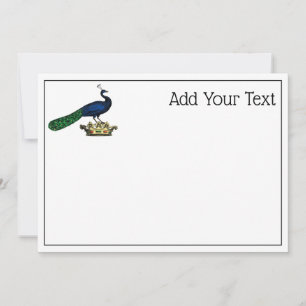 Heraldic Vintag Stylized Peacock auf Kronen C