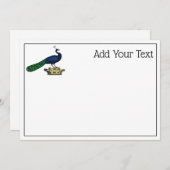 Heraldic Vintag Stylized Peacock auf Kronen C (Vorne/Hinten)