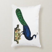 Heraldic Vintag Stylized Peacock auf Kronen C Dekokissen (Vorderseite(Vertikal))