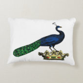 Heraldic Vintag Stylized Peacock auf Kronen C Dekokissen (Rückseite)