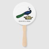 Heraldic Vintag Stylized Peacock auf Kronen C Fächer (Vorderseite)