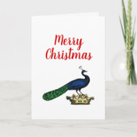 Heraldic Vintag Stylized Peacock auf Kronen C