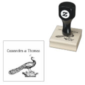 Heraldic Vintag Stylized Peacock auf Kronen C Gummistempel (Stempel)