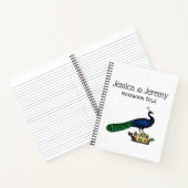 Heraldic Vintag Stylized Peacock auf Kronen C Notizblock (Innenseite)